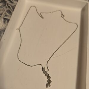 Dazzling Silver Necklace with Crystal Drops